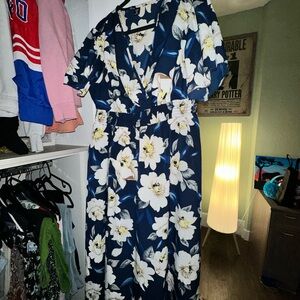 SHEIN Navy Floral Maxi Dress